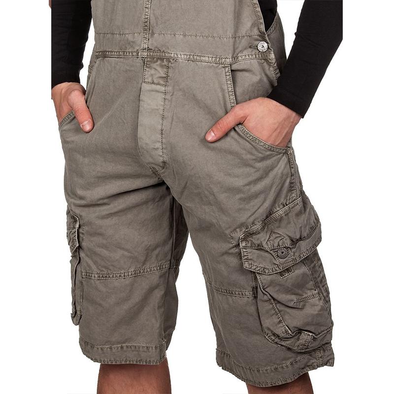 Herren Latzhose Cargo Shorts Freizeit Overalls 00360239Z
