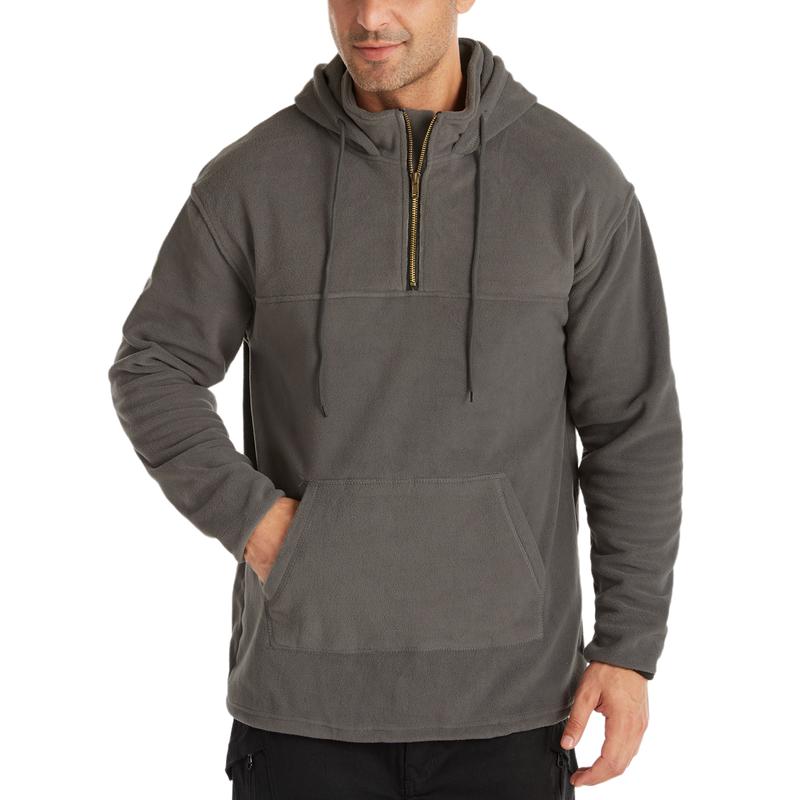 Men's Sports Solid Color Polar Fleece Hoodie 40730394F