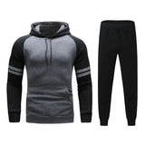 Men's Casual Pullover Raglan Sleeve Sweatshirt Trousers Set 55070139F