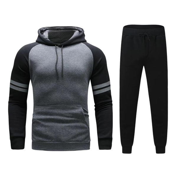 Men's Casual Pullover Raglan Sleeve Sweatshirt Trousers Set 55070139F