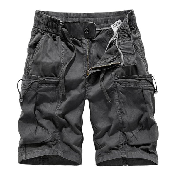 Men's Casual Cotton Washed Multi-Pocket Cargo Shorts 51050037M