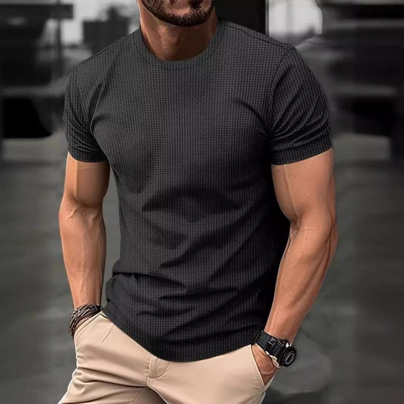 Men's Casual Round Neck Breathable Ice Silk Short-Sleeved T-Shirt 60616570M