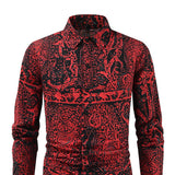 Mens Vintage Paisley Print Long Sleeve Shirt 94540252Y