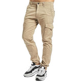 Men's Solid Color Multi-pocket Cargo Pants 39465484Z