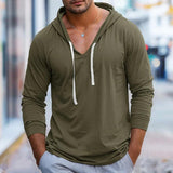 Men's Casual Hooded Cotton Blended Slim Fit Long Sleeve T-Shirt 80581802M