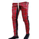 Men's Fashion Checked Mid Waist Casual Pants 11076277Z