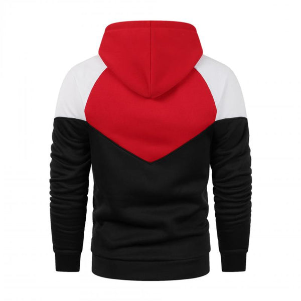 Men's Casual Colorblock Loose Long-sleeved Hoodie 90143154M