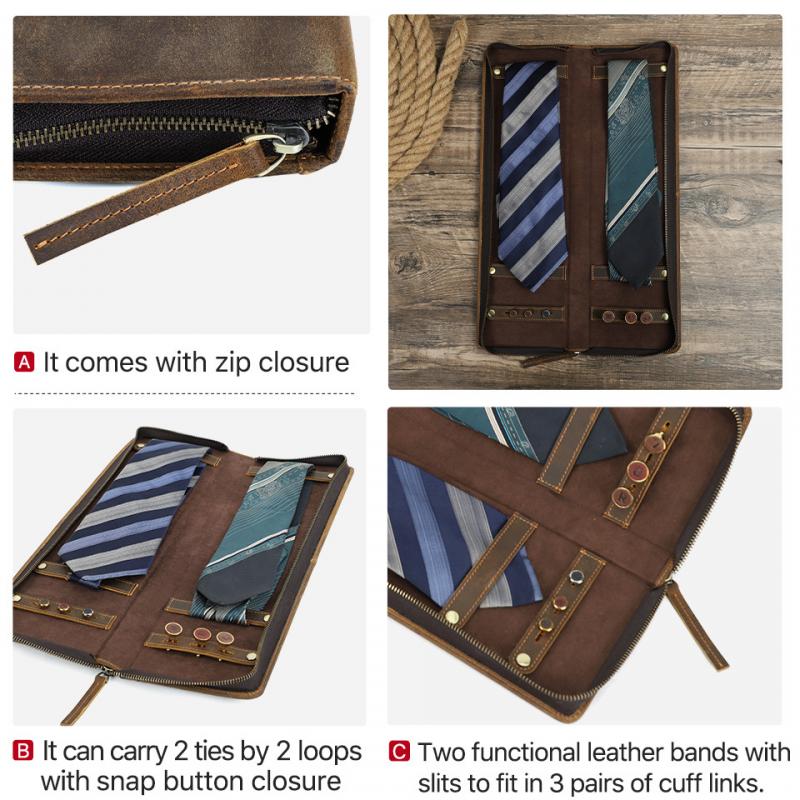 Men's Classic Vintage Portable Tie Storage Bag 23388439K