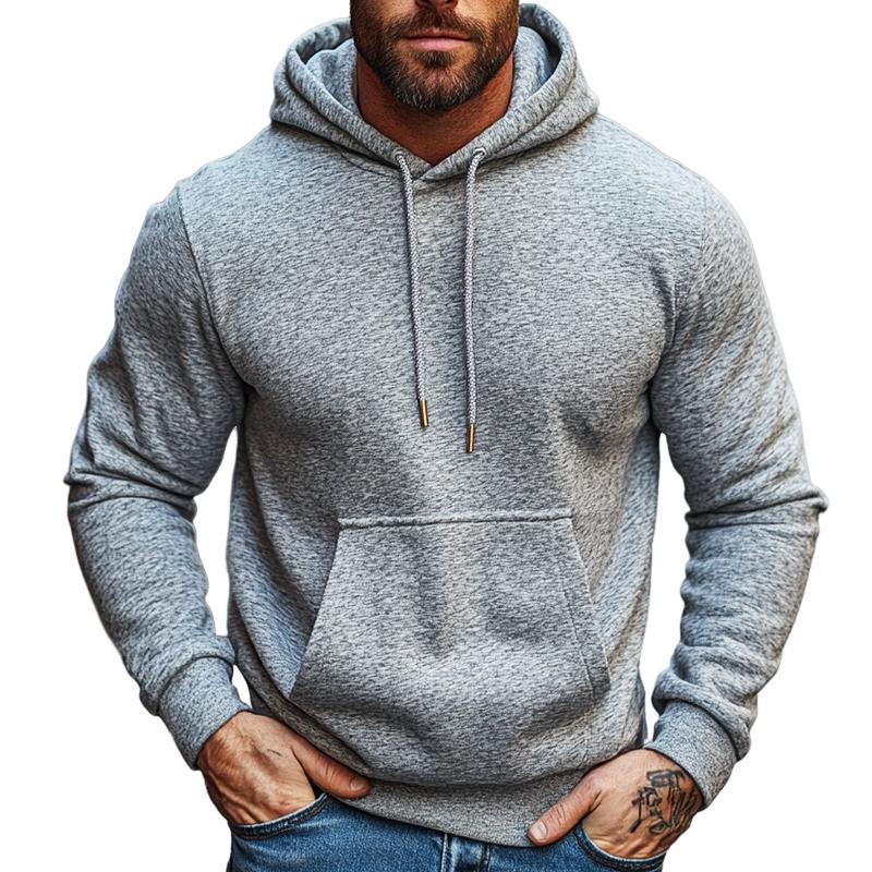 Men's Retro Casual Sports Drawstring Hooded Sweatshirt 45066795TO