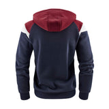 Men's Casual Colorblock Patchwork Loose Sports Hooded Jacket 54583153M