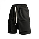 Men's Solid Loose Big Pockets Elastic Waist Casual Sports Shorts 19687291Z
