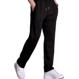 Men's Solid Color Waffle Straight Sports Pants 85736414Z