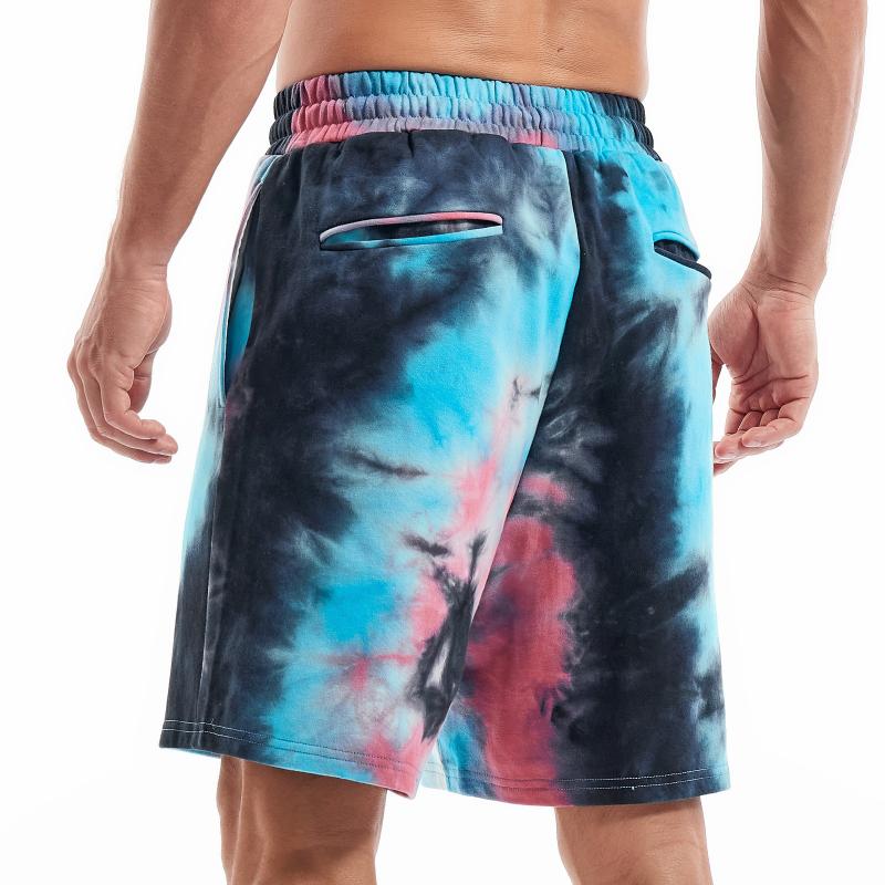 Men's Tie-dye Elastic Waist Straight Sports Shorts 46229263Z