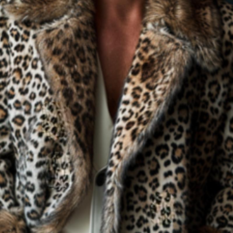 Men's Mid-length Leopard Print Coat 46346686F