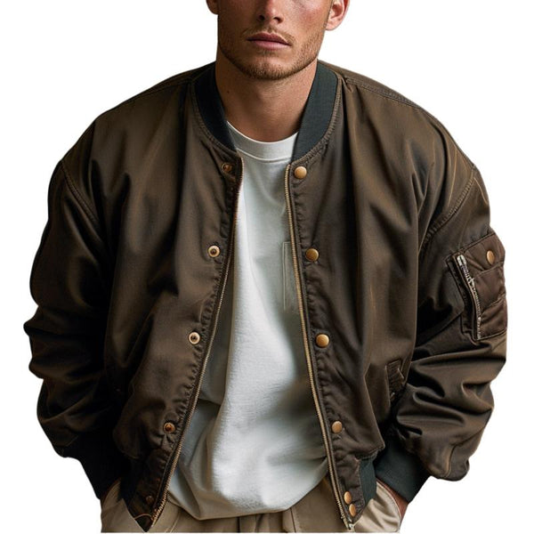 Men's Retro Loose Casual Baseball Jacket 46165515F