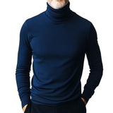 Men's Retro Solid Color High Neck Long Sleeve T-Shirt 51888771TO