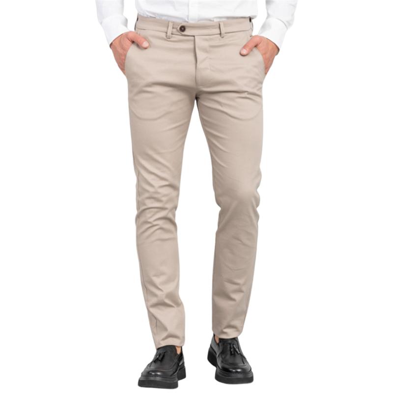 Men's Casual Solid Color Cotton Slim Straight Suit Pants 10599819M