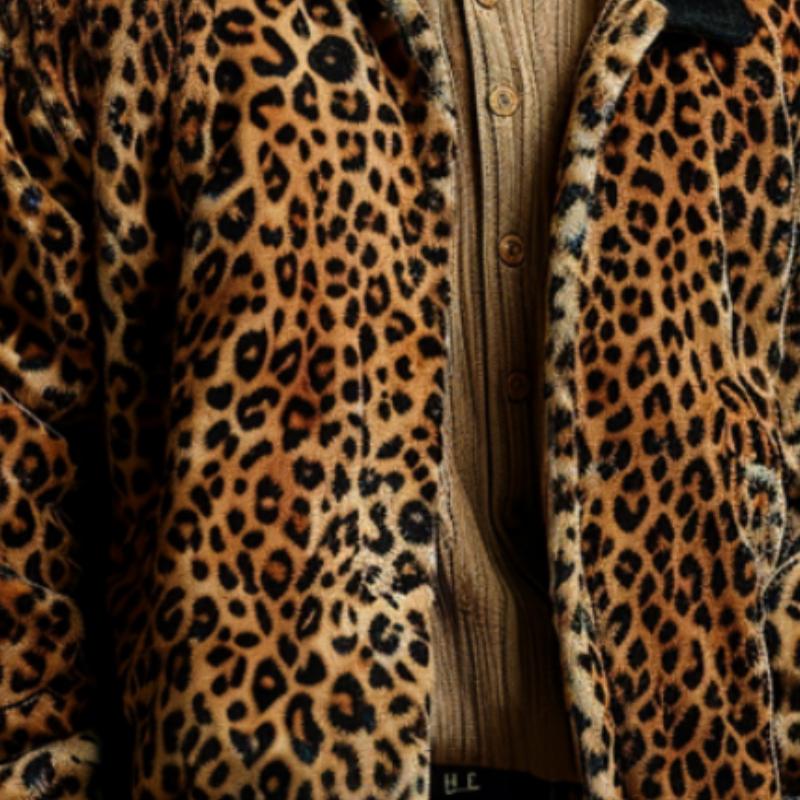 Men's Leopard Print Lapel Jacket 56088041F