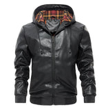 Men's Casual All-match Hooded Leather Jacket 49777250F