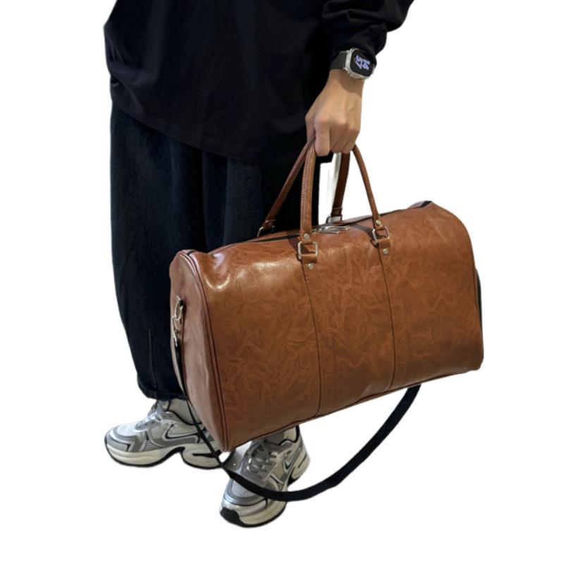 Men's Vintage Large Capacity Leather Sports Fitness Travel Bag 29144337F