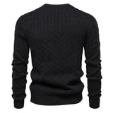 Men's Deer Embroidery Solid Color Crew Neck Sweater 48611583Y