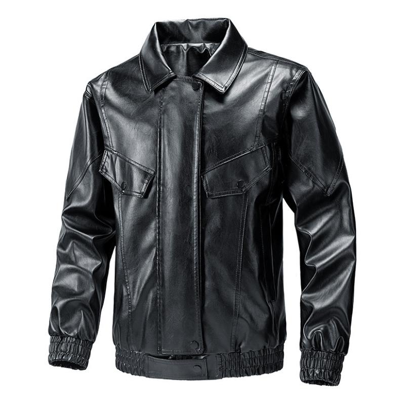 Men's Classic Casual Lapel Leather Jacket 19775422F