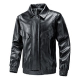 Men's Classic Casual Lapel Leather Jacket 19775422F