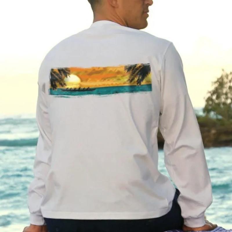 Men's Print Round Neck Long Sleeve Loose Casual T-shirt 95645174Z