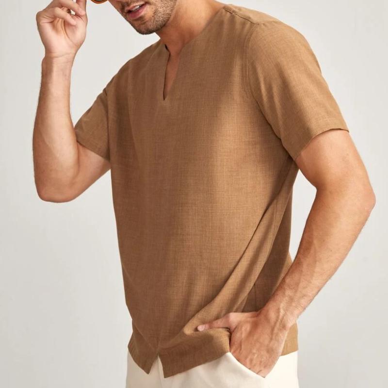 Men's Casual V-neck Short-sleeved Sports T-shirt 99902427TO