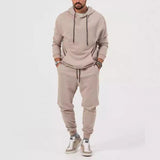 Men's Casual Solid Color Hooded Sweatshirt and Pants Set 72465909Y