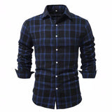 Men's Casual Brushed Plaid Long Sleeve Shirt 61107633Y