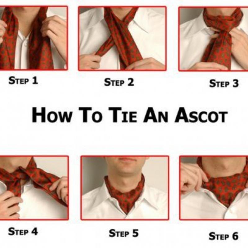 Men's Classic Vintage Shirt Ascot Scarf 28968881K