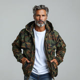 Men's Camouflage Hooded Multi-pocket Zip Cargo Jacket 19409115Z