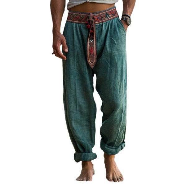 Men's Vintage Ethnic Loose Straight Pants 44983990Y