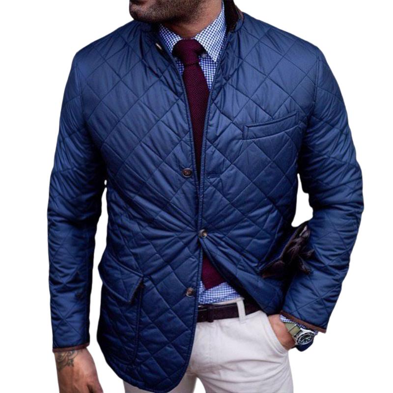 Men's Vintage Casual Quilted Patchwork Pocket Coat 60996695TO