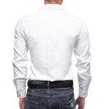Men's Solid Cotton Linen Lapel Long Sleeve Casual Shirt 07037470Z