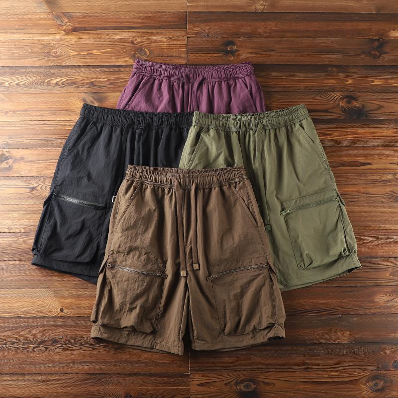 Men's Solid Color Outdoor Breathable Multi-Pocket Cargo Shorts 33804534Y