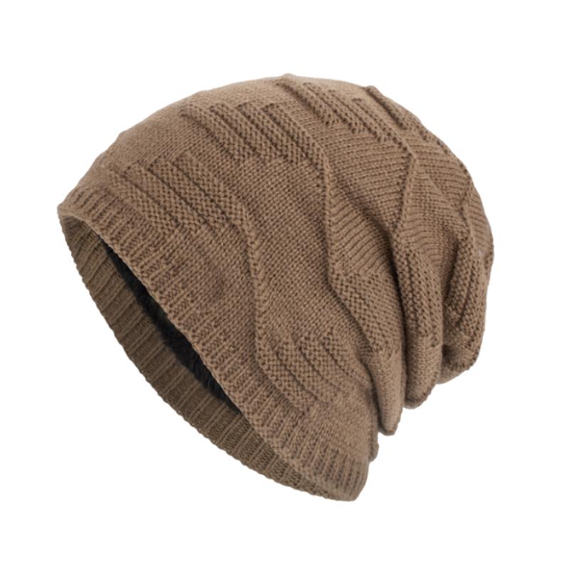 Cappello lavorato a maglia caldo foderato in peluche vintage da uomo 44555393Y