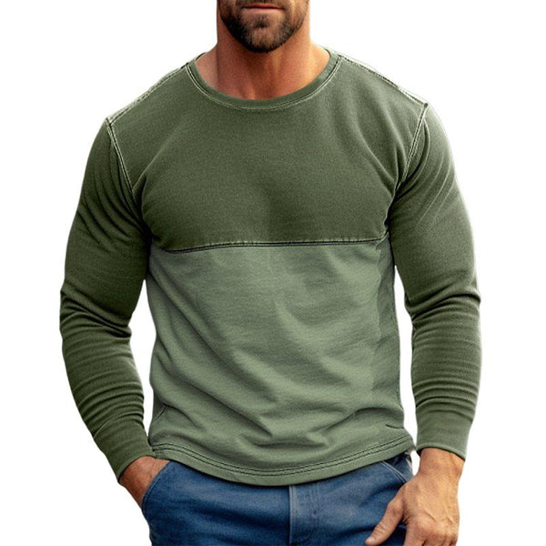 Men's Casual Color Block Print Long Sleeve T-Shirt 25570940Y