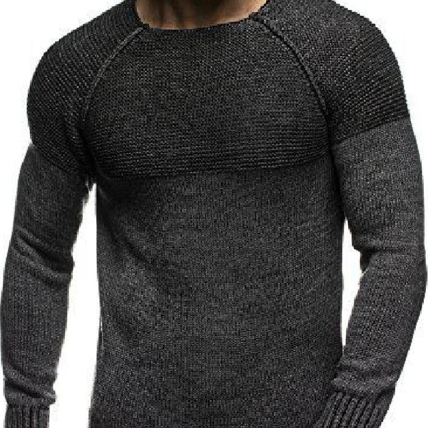 Men's Casual Crew Neck Knitted Sweater 22205115F