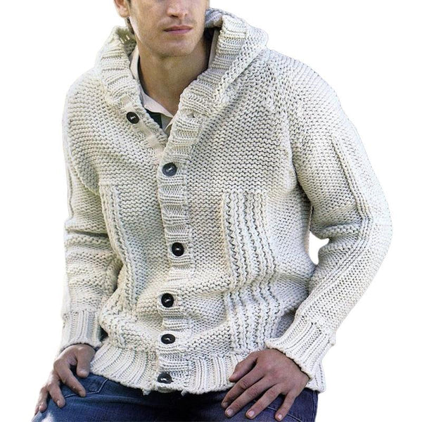 Men's Cable Knit Hooded Cardigan 69508153U