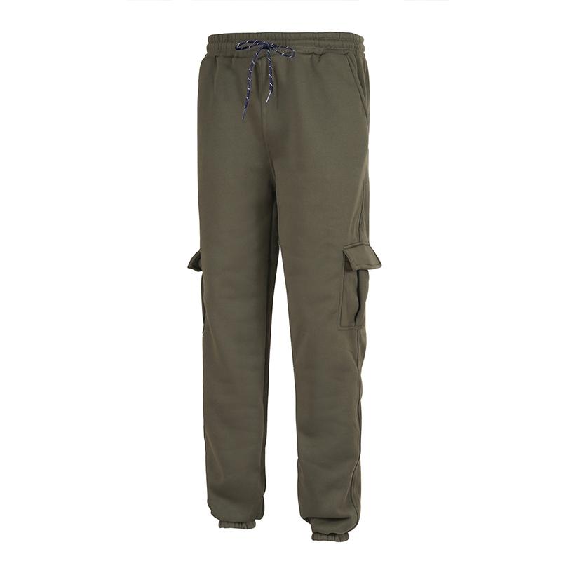 Men's Solid Multi-pocket Elastic Waist Casual Sweatpants 19248825Z