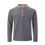 Men's Casual Colorblock Round Neck Raglan Long Sleeve T-Shirt 92199653Y