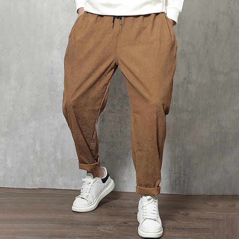 Men's Solid Color Elastic Waist Casual Trousers 75435451Z