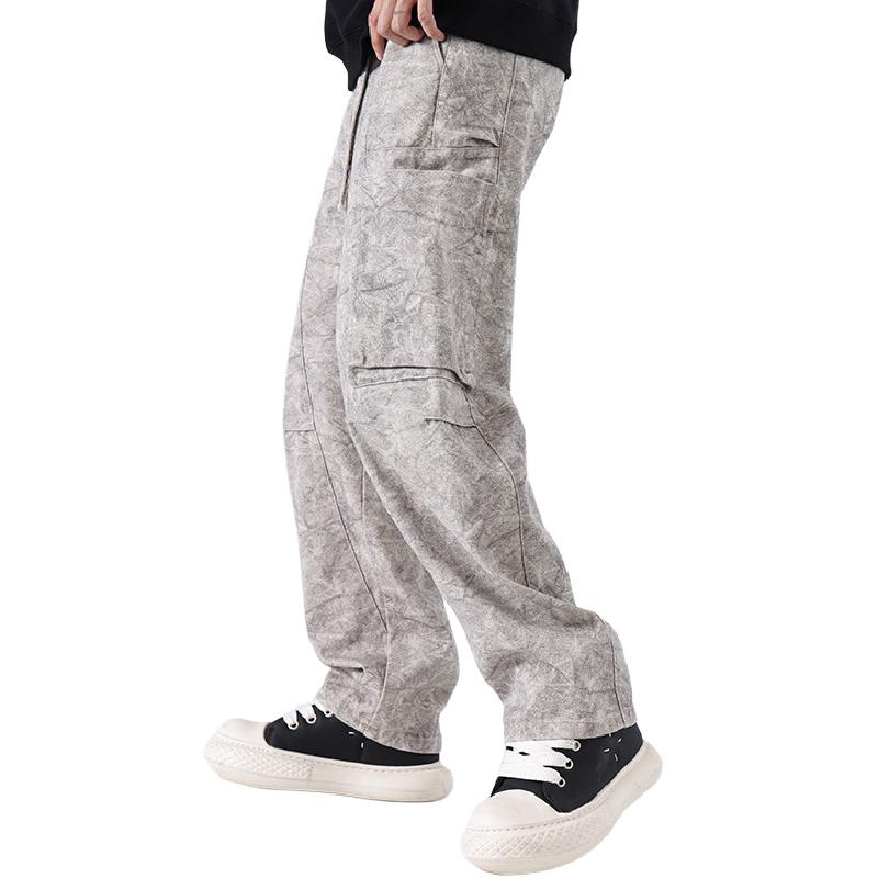 Men's Retro Loose Straight Casual Pants 12985659F