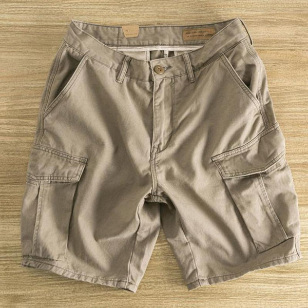 Men's Solid Multi-pocket Straight Cargo Shorts 72765349Z