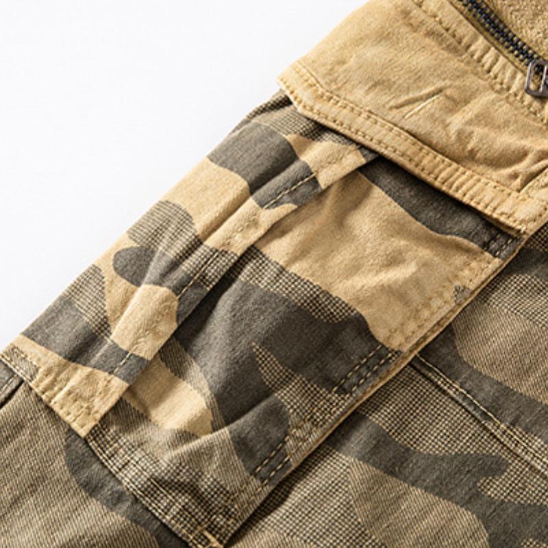 Men's Casual Outdoor Washed Camouflage Multi-pocket Cargo Pants 63394481M