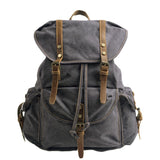 Men's Retro Outdoor Large Capacity Multi-Pocket Canvas Backpack 33759989Y