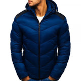 Men's Casual Contrasting Color Hooded Warm Padded Jacket 80131466M