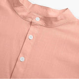 Men's Linen Henley Short Sleeve Shirt 84585635Y